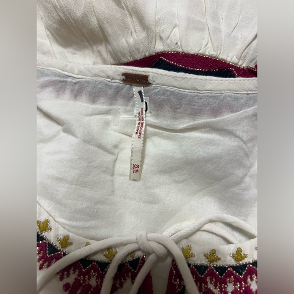 Free People Sweet Escape Midi Boho Peasant Dress in Cream Combo Size XS … - Picture 10 of 10